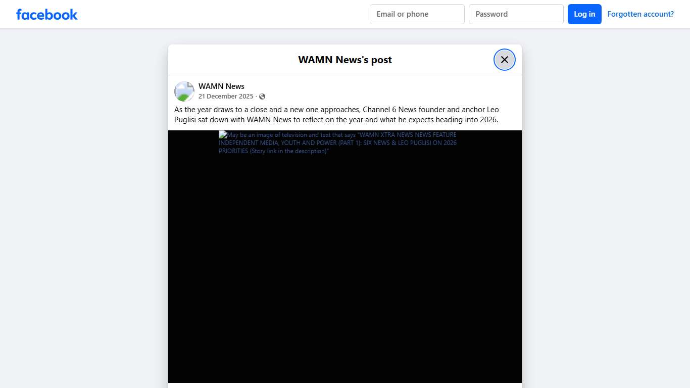 WAMN News - As the year draws to a close and a new one... Facebook